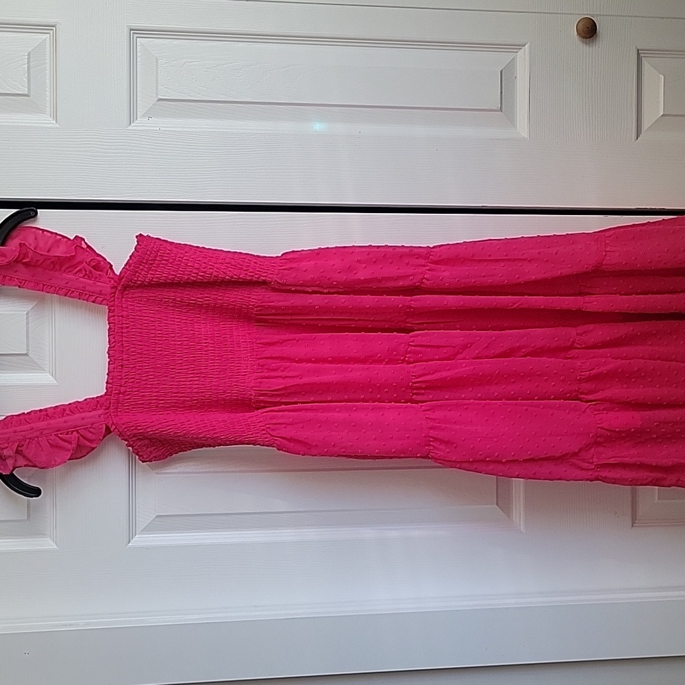 Warehouse Bright Pink Ruffled Dress - Picture 9 of 9